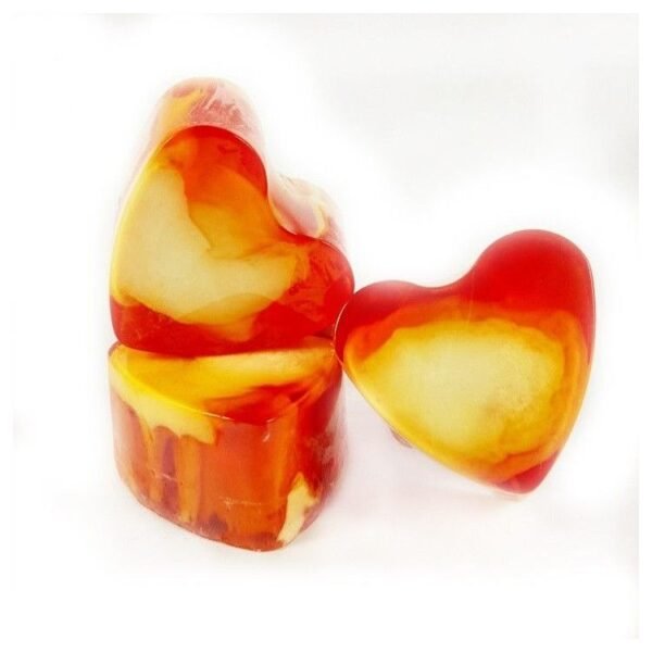 jabon-forma-corazon-miel-y-leche Corazón 100gr Miel y Leche