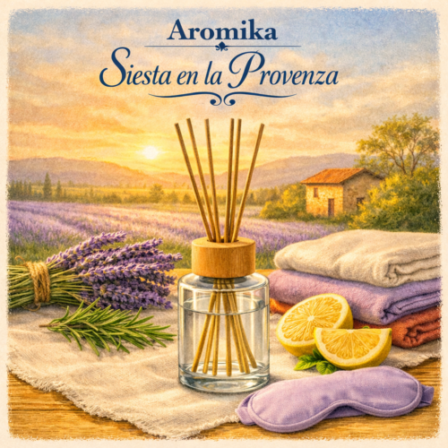 siesta-en-la-provenza-aromika-difusor Siesta en la Provenza — Aromika · Difusor de varillas (100 ml)
