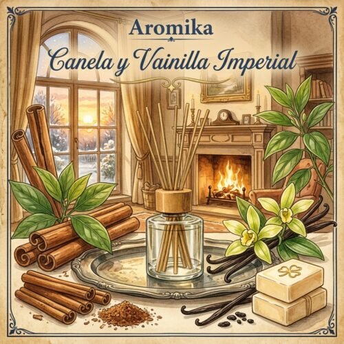 Canela y Vainilla Imperial — Aromika · Difusor de varillas (100 ml)