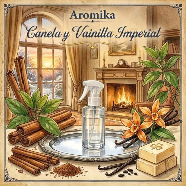 Canela y Vainilla Imperial — Auralis · Spray textil y ambiental (200 ml) Canela y Vainilla Imperial — Auralis · Spray textil y ambiental (200 ml)